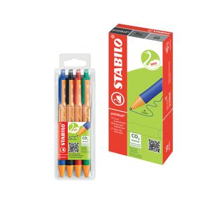 Stabilo Pointball Retractable Ballpoint Pens Black (Pack of 10) + FOC Assorted Pointball Pens
