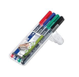 Staedtler Lumocolour Non-Permanent Fine Assorted (Pack of 4) 316-WP4