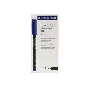Staedtler Lumocolour Pen Permanent Fine Blue (Pack of 10) 318-3
