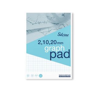 Silvine Graph Pad 2/10/20mm 50 Sheets A4 A4GP21020