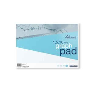 Silvine Graph Pad 1/5/10mm 50 Sheets A3 A3GP1510
