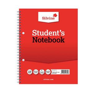 Silvine Feint Ruled Student's Notebook 120 Pages 229x178mm (12 Pack) 139