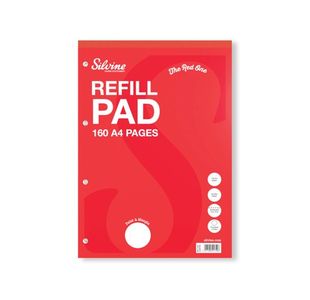 Silvine Ruled Margin Punched Headbound Refill Pad 160 Pages A4 Pad (6 Pack) A4RPFM