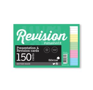 Silvine Revision Presentation Cards Unbound 150 Cards Ruled A6 Assorted (Pack of 8) LUX64MIX