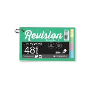 Silvine Luxpad Revision 48 Ringbound Flash Cards Ruled Assorted (Pack of 20) PADSC53