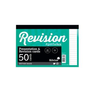 Silvine 50 Revision Notecard Pad Lined White (Pack of 1000) CR50