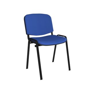 Taurus meeting room stackable chair with black frame and no arms - blue