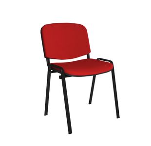 Taurus meeting room stackable chair with black frame and no arms - red
