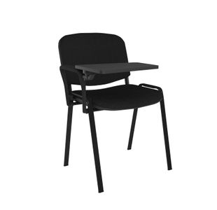 Taurus meeting room chair with black frame and writing tablet - black