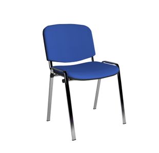 Taurus meeting room stackable chair with chrome frame and no arms - blue