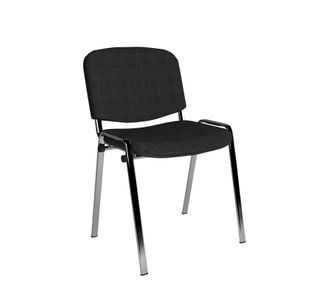 Taurus meeting room stackable chair with chrome frame and no arms - charcoal