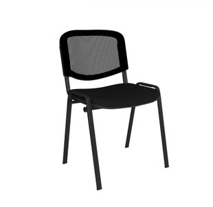 Taurus mesh back meeting room stackable chair with no arms - black