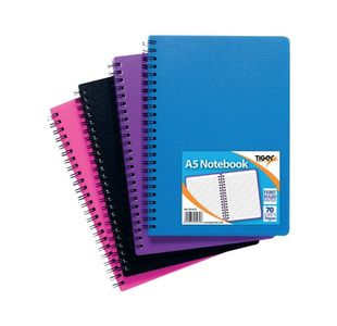 Sundry A5 Wiro Polypropylene Notebook (5 Pack) 301472