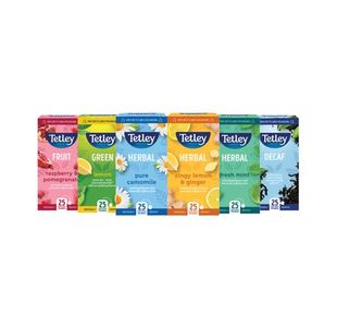 Tetley Fruit+Herbal Tea Bags Variety Pack 6x25 (Pack of 150) XFO3507