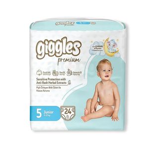 Giggles Junior Nappies 11-25kg Twinpack (Pack of 24) 2120