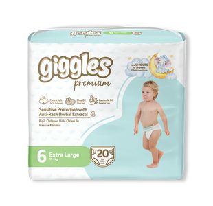 Giggles XL Nappies 15+kg Twinpack (Pack of 20) 2121