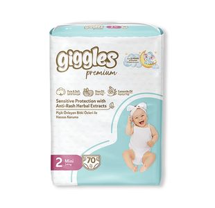 Giggles Mini Nappies 3-6kg Jumbo (Pack of 70) 2101