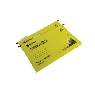 Rexel Crystalfile Flexi Standard Suspension Files Foolscap Yellow (Pack of 50) 3000043