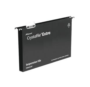 Rexel Crystalfile Extra 30mm Suspension File Black (Pack of 25) 3000081