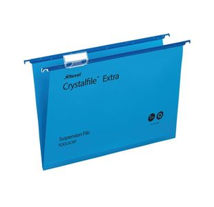 Rexel Crystalfile Extra 15mm Suspension File Blue (Pack of 25) 70630