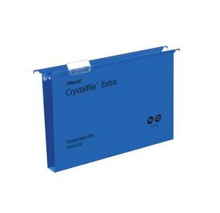 Rexel Crystalfile Extra 30mm Suspension File Blue (Pack of 25) 70633