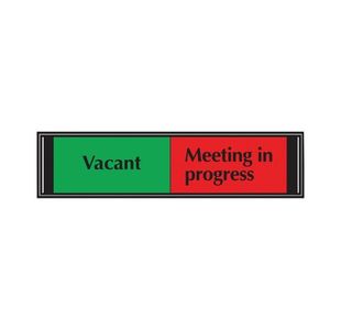 Sliding Sign Vacant/Meeting In Progress Self Adhesive 225x52mm
