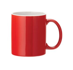 Utopia Pure White Straight Sided Mug 12oz Red (Pack of 12) E90039-00-B01012