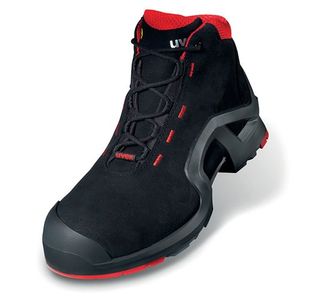Uvex 1 X-Tended Support S3 Non Metallic Toe Protection Lace Up Boot 1Pr Black/Red 13 UV8517213