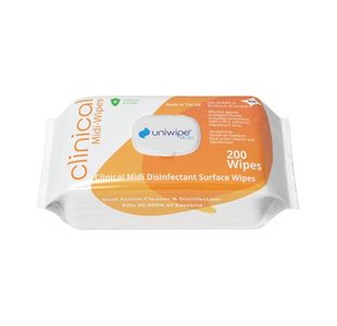 Uniwipe Clinical Midi Wipes (200 Pack) 1020