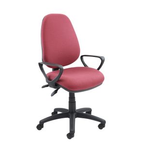 Vantage 100 2 lever PCB operators chair with fixed arms - burgundy
