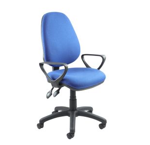 Vantage 100 2 lever PCB operators chair with fixed arms - blue