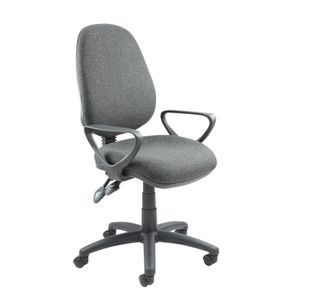 Vantage 100 2 lever PCB operators chair with fixed arms - charcoal