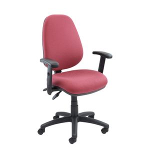 Vantage 100 2 lever PCB operators chair with adjustable arms - burgundy