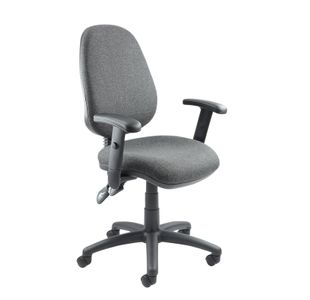 Vantage 100 2 lever PCB operators chair with adjustable arms - charcoal