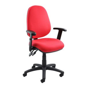 Vantage 100 2 lever PCB operators chair with adjustable arms - red