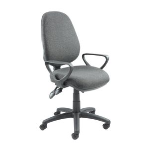 Vantage 200 3 lever asynchro operators chair with fixed arms - charcoal