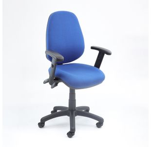 Vantage 200 3 lever asynchro operators chair with adjustable arms - blue