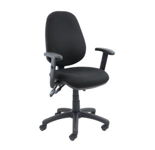 Vantage 200 3 lever asynchro operators chair with adjustable arms - black
