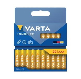 Varta Longlife AAA Alkaline Battery 1.5V (Pack of 20) 4103101720