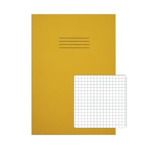 Rhino Exercise Book 5mm Square 80 Pages A4 Yellow (Pack of 50) VC49676