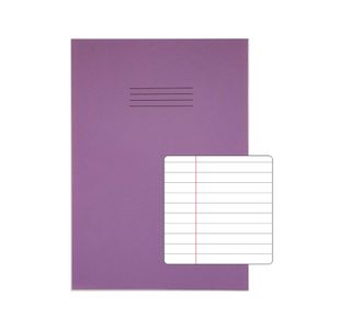Rhino Exercise Book 80 Page 13x9in 8mm Ruled Purple Contract (Pack of 50) VDUV080-214-6