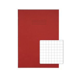 Rhino Exercise Book 80 Page 13x9in 10mm Squares Red Contract (Pack of 50) VDUV080-301-0