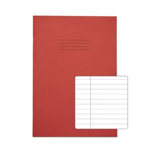 Rhino Exercise Book 80 Page A4 8mm Ruled Red Contract (Pack of 50) VEXV668-495-0