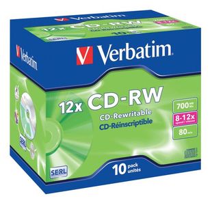 Verbatim CD-RW 8-12x Hi-Speed 700MB (Pack of 10) VM31480