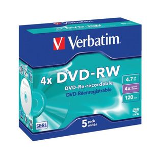 Verbatim DVD-RW 4x 4.7GB (Pack of 5) 43285