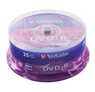 Verbatim DVD+R Spindle 16x 4.7GB (Pack of 25) 43500