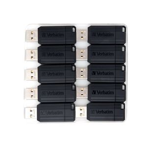 Verbatim Pinstripe USB Drive 16GB Black (10 Pack) 49046
