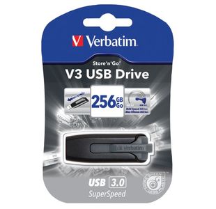 Verbatim Store n Go V3 USB 3.0 Flash Drive 256GB Black 49168