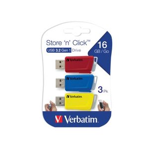 Verbatim Store and Click USB 3.2 16GB (3 Pack) 49306
