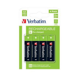 Verbatim AA Rechargeable Batteries (Pack of 4) 49517